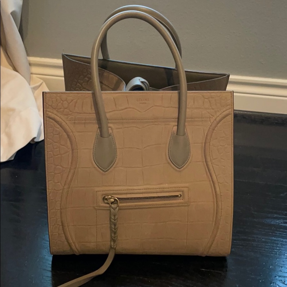 Celine medium Phantom crocodile print bag purse - Picture 1 of 15
